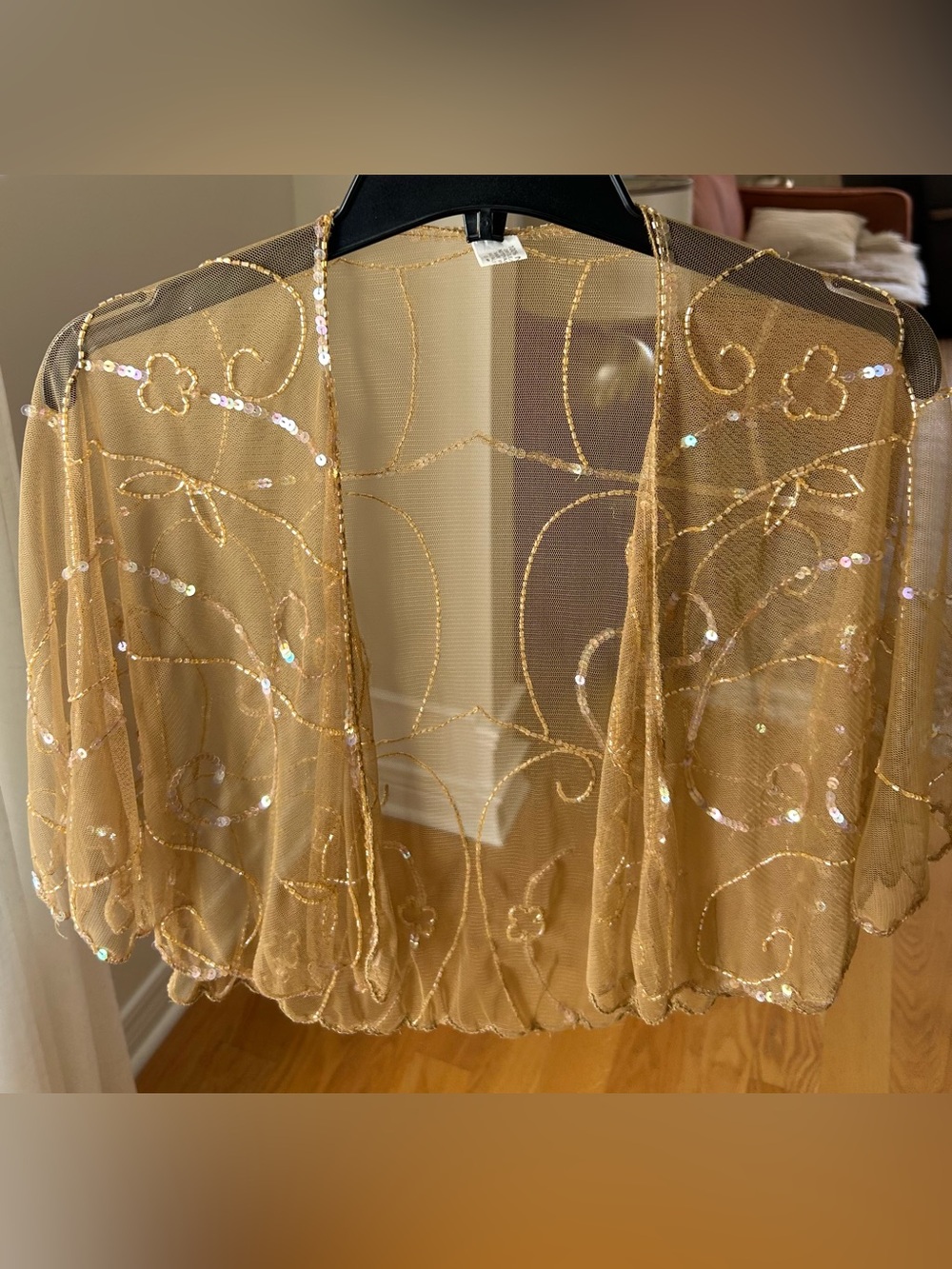 1920s style beaded sequin evening cape bolero flapper shawl. Made in India - Picture 3 of 10